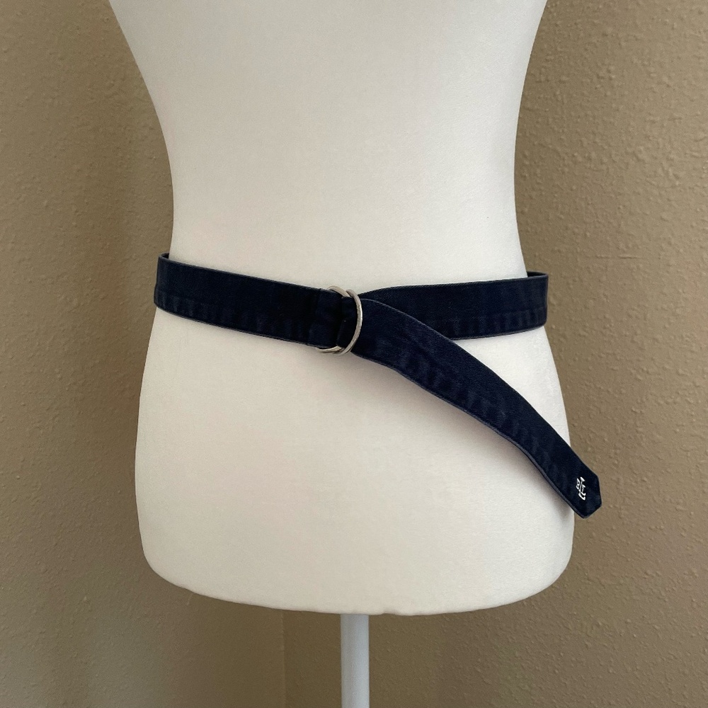 Lauren Ralph Lauren Adjustable Navy Blue Denim Waist Belt